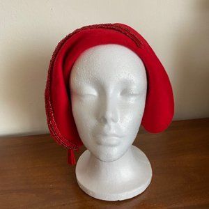 Red Felt Cloche